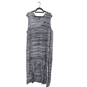 6th and Lane Dress Navy Blue and White Size 26/28 V-Neck Strappy Stretchy